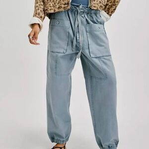 Free People Blue Straight Leg Pants